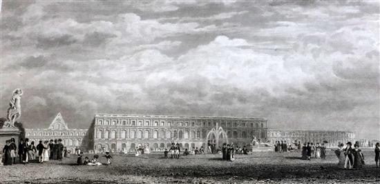 Scott, John - Picturesque Views of the City of Paris, 2 vols in 1, folio, rebound quarter calf, with 57 plates,